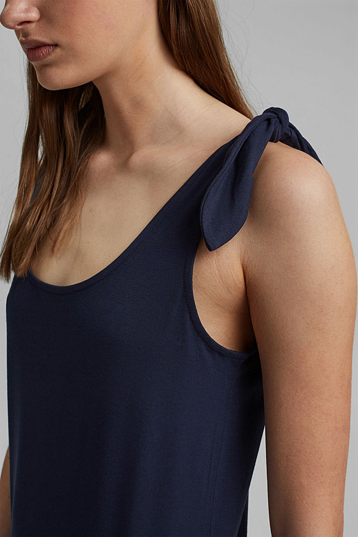 Jersey knotted dress, LENZING™ ECOVERO™, NAVY, detail image number 3