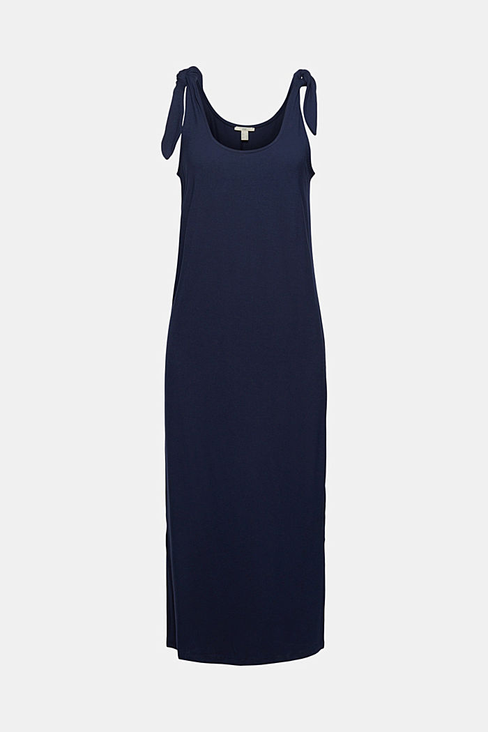 Jersey knotted dress, LENZING™ ECOVERO™, NAVY, detail image number 6