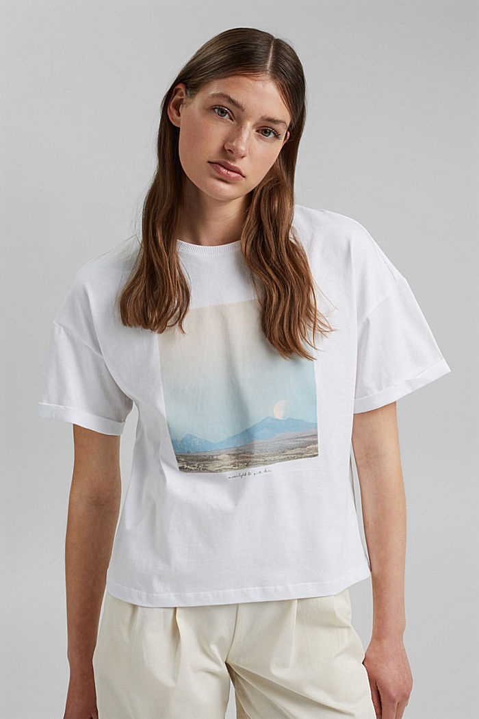 T-shirt con stampa fotografica, 100% cotone, WHITE, overview