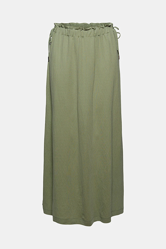 Gonna maxi in jersey con LENZING™ ECOVERO™, LIGHT KHAKI, overview