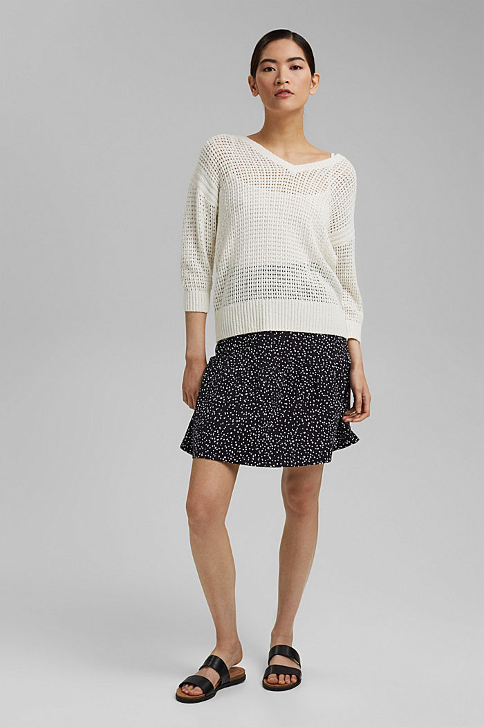 Jersey mini skirt, organic cotton, BLACK, detail image number 1