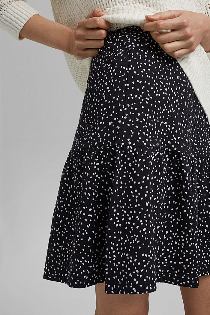 Jersey mini skirt, organic cotton, BLACK, detail image number 2