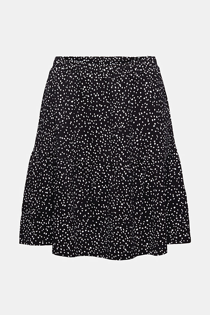 Jersey mini skirt, organic cotton, BLACK, overview