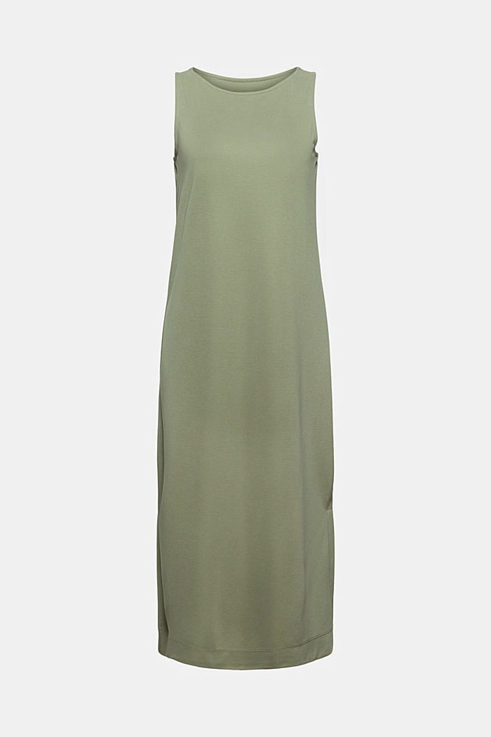 Midi jersey dress with matte shimmer