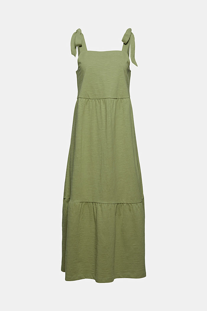 Sukienka midi z wiązanymi ramiączkami, 100% bawełna ekologiczna