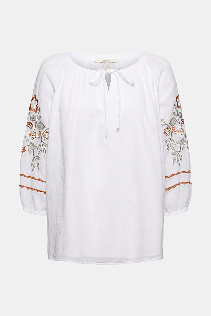 Blouse with embroidery, 100% organic cotton