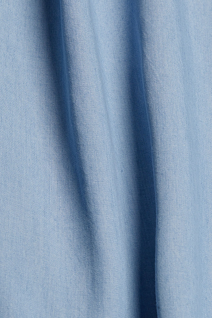 In TENCEL™: blusa di jeans con ricamo, BLUE LIGHT WASHED, detail image number 4