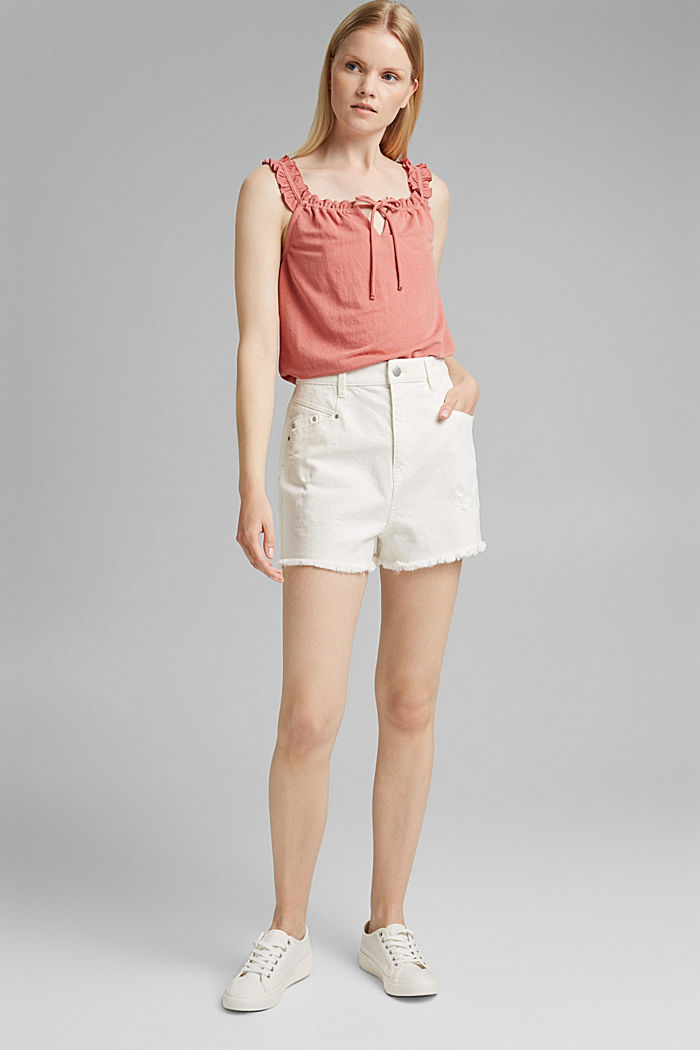 Top in jersey con ruches, LENZING™ ECOVERO™, BLUSH, detail image number 1
