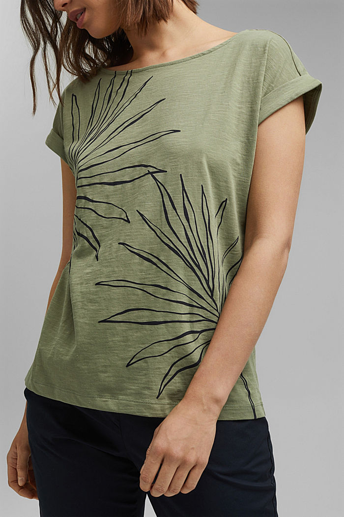 T-Shirt mit Print, 100% Organic Cotton, LIGHT KHAKI, detail image number 2