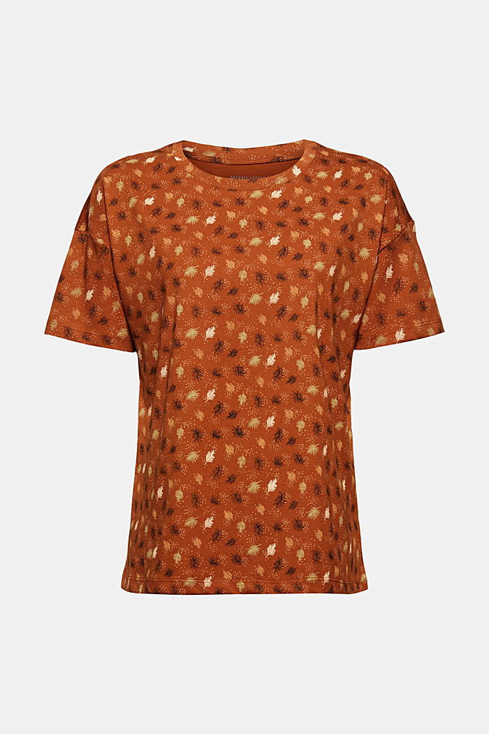 T-Shirt mit Print aus 100% Organic Cotton, CARAMEL, overview