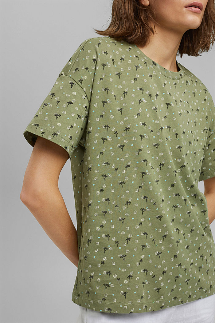 T-Shirt mit Print aus 100% Organic Cotton, LIGHT KHAKI, detail image number 2