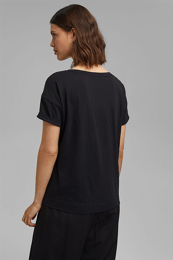 T-Shirt aus 100% Bio-Baumwolle, BLACK, detail image number 3
