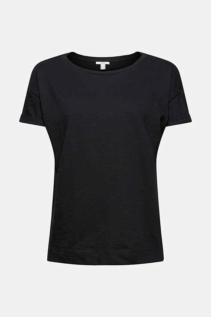 T-Shirt aus 100% Bio-Baumwolle, BLACK, overview