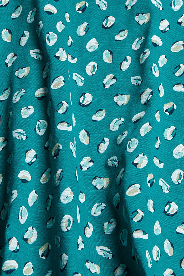 T-shirt con stampa in cotone biologico, TEAL GREEN, detail image number 4