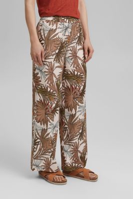 ESPRIT - Printed wide-leg trousers at our online shop