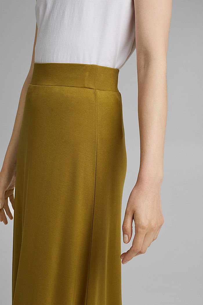 In TENCEL™: gonna midi in jersey, OLIVE, detail image number 2