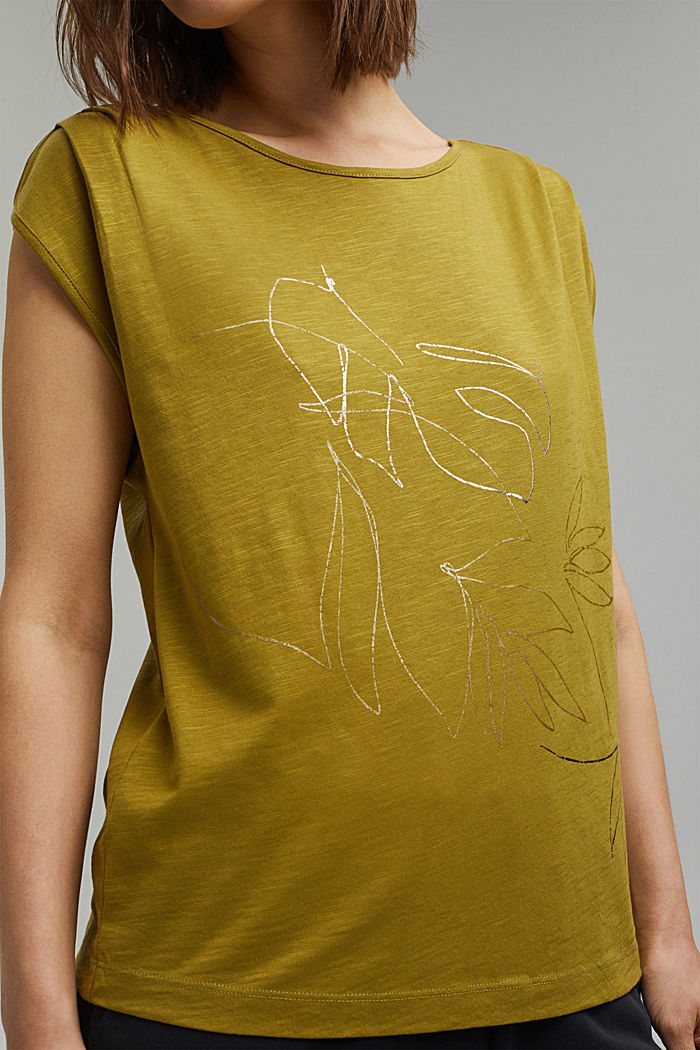 Organic Cotton/TENCEL™: T-shirt met print, OLIVE, detail image number 2