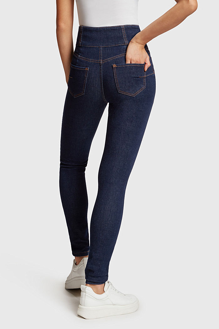 Body Contour: High Rise Skinny Jeans, BLUE DARK WASHED, detail-asia image number 1