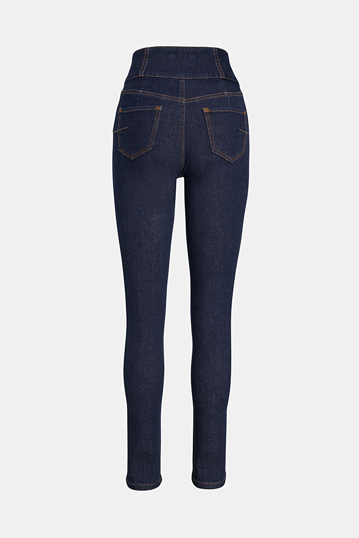 Body Contour: High Rise Skinny Jeans, BLUE DARK WASHED, detail-asia image number 5