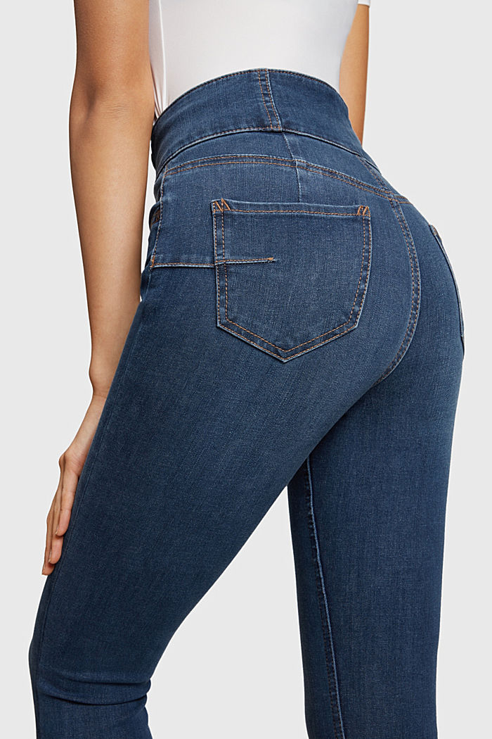 Body Contour: High Rise Skinny Jeans, BLUE MEDIUM WASHED, detail-asia image number 3