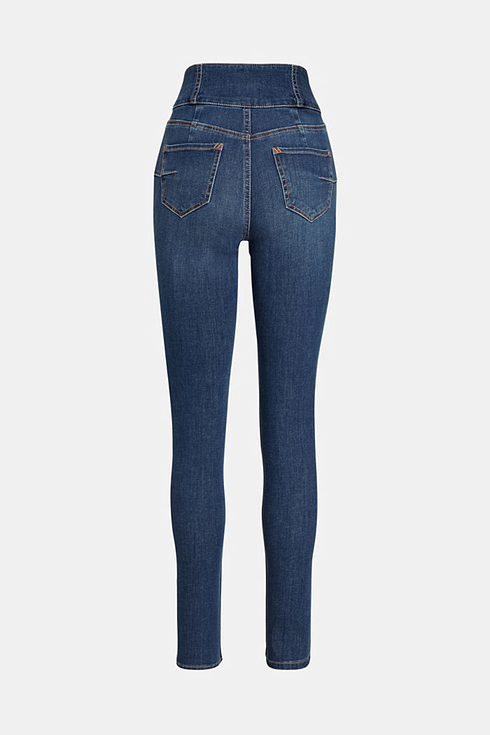 Body Contour: High Rise Skinny Jeans, BLUE MEDIUM WASHED, detail-asia image number 4