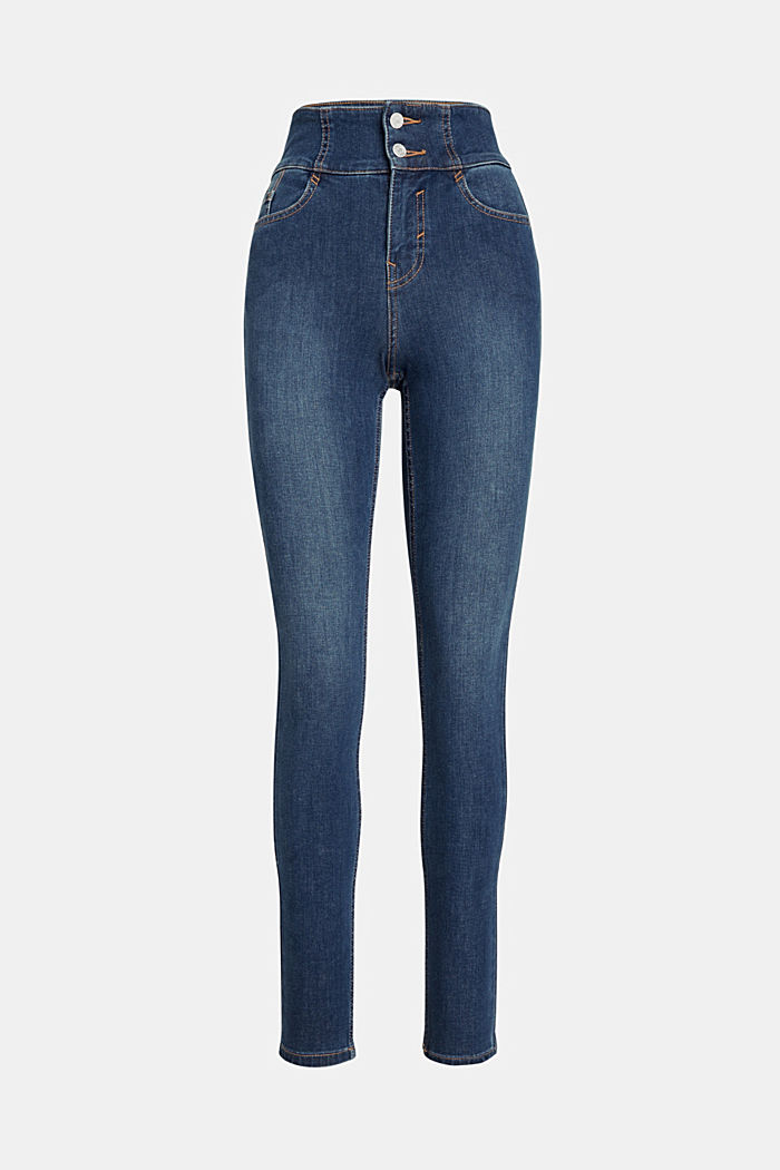 Body Contour: High Rise Skinny Jeans, BLUE MEDIUM WASHED, detail-asia image number 5