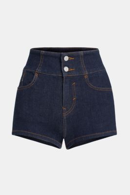 BODY CONTOUR 4-Way Stretch High Rise Denim Shorts