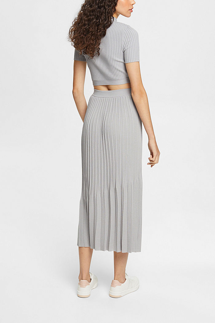 Pleated midi skirt, MEDIUM GREY, detail-asia image number 3