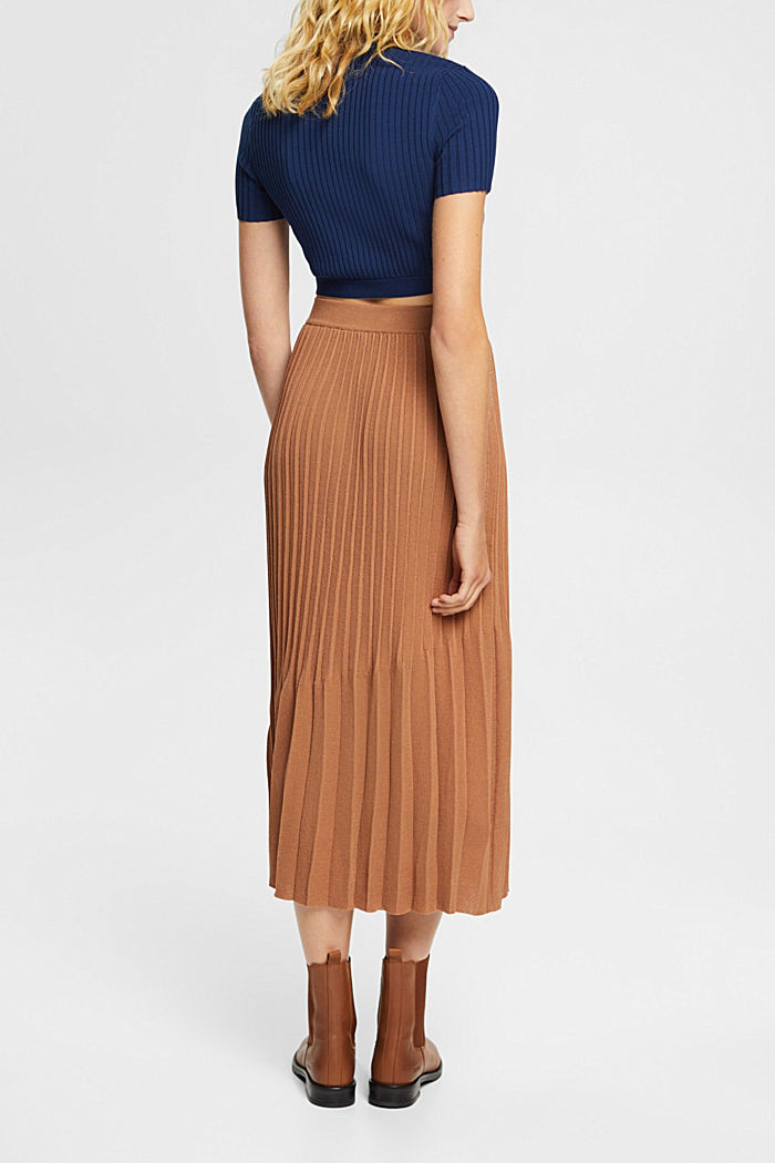 Pleated midi skirt, BROWN, detail-asia image number 3
