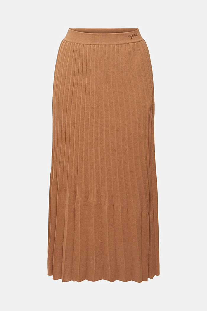 Pleated midi skirt, BROWN, detail-asia image number 6
