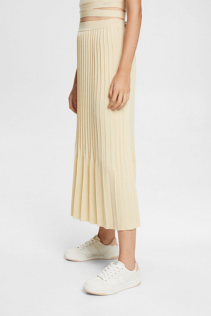 Pleated midi skirt, SAND, detail-asia image number 0