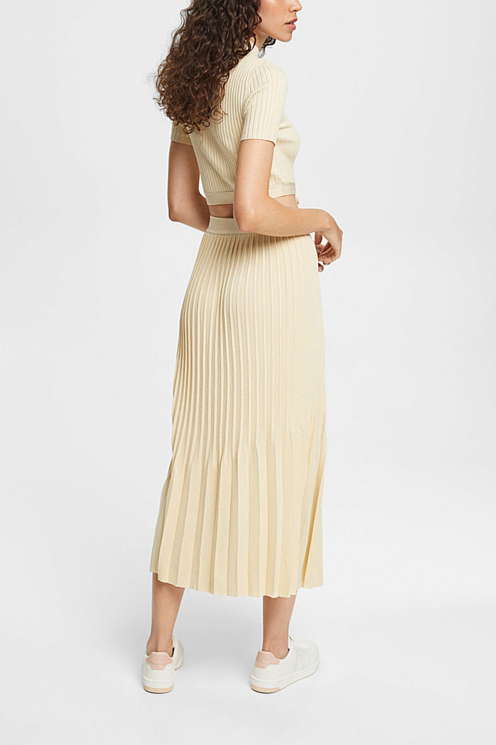 Pleated midi skirt, SAND, detail-asia image number 3
