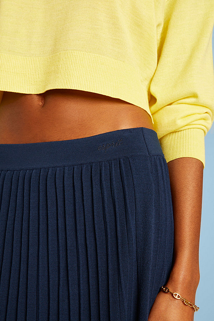 Pretty Pleats Midi Skirt, NAVY, detail image number 2