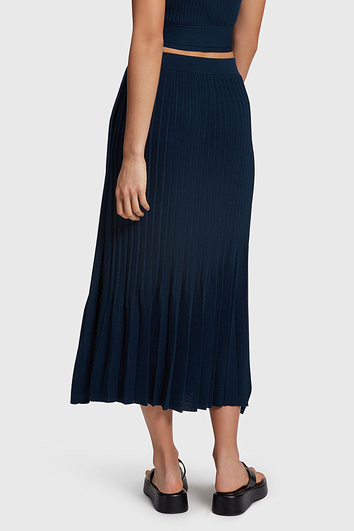 Pleated midi skirt, NAVY, detail-asia image number 1