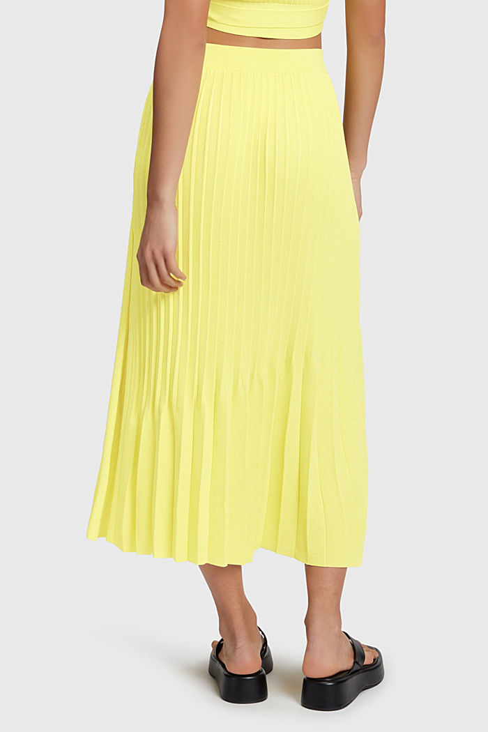 Pleated midi skirt, LIGHT YELLOW, detail-asia image number 1