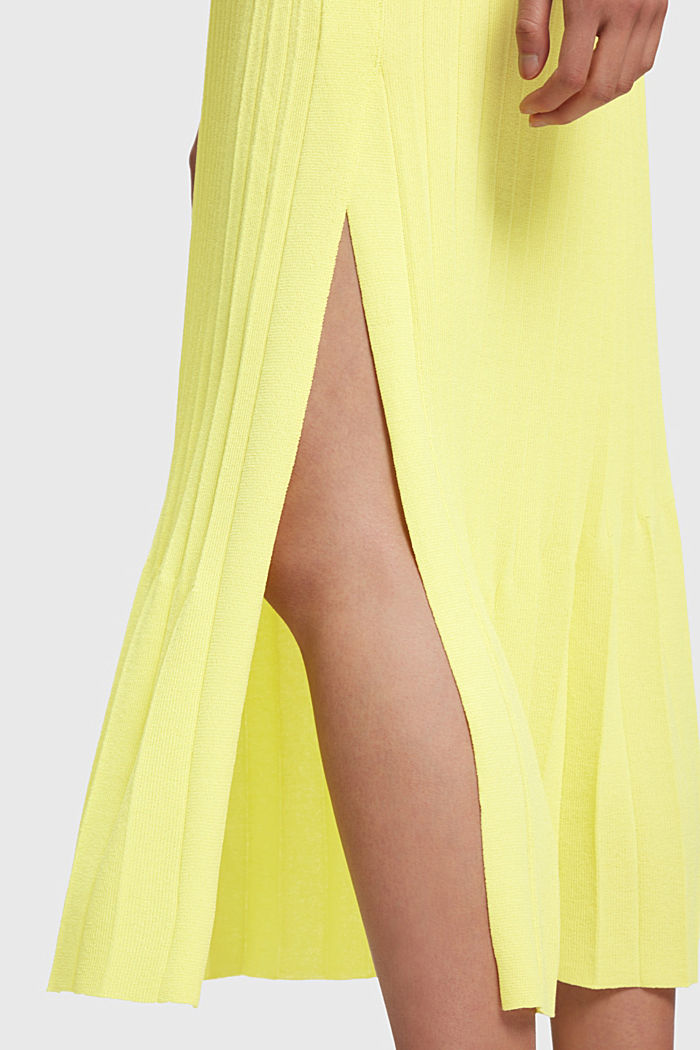 Pleated midi skirt, LIGHT YELLOW, detail-asia image number 3