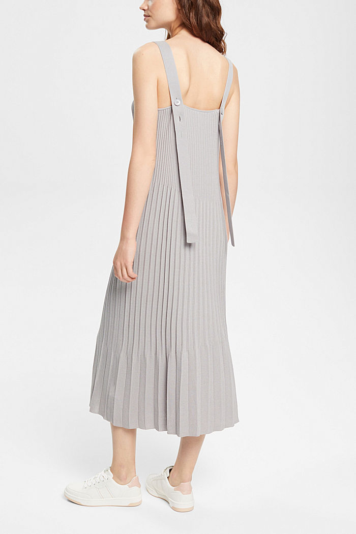 Pleated strap dress, MEDIUM GREY, detail-asia image number 3