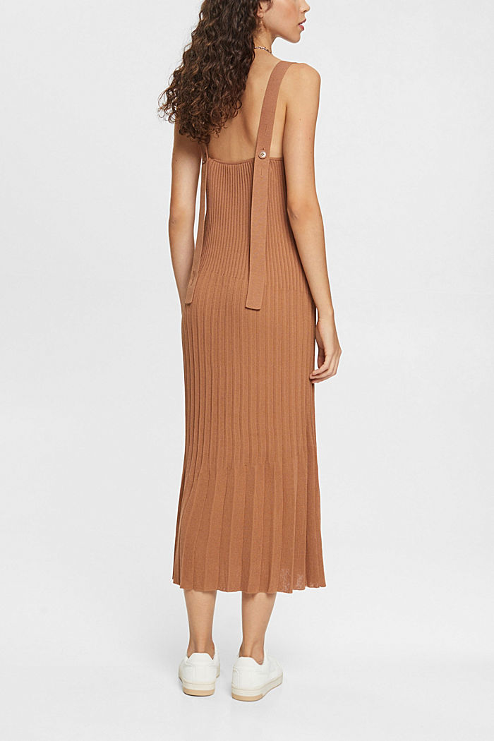 Pleated strap dress, BROWN, detail-asia image number 3