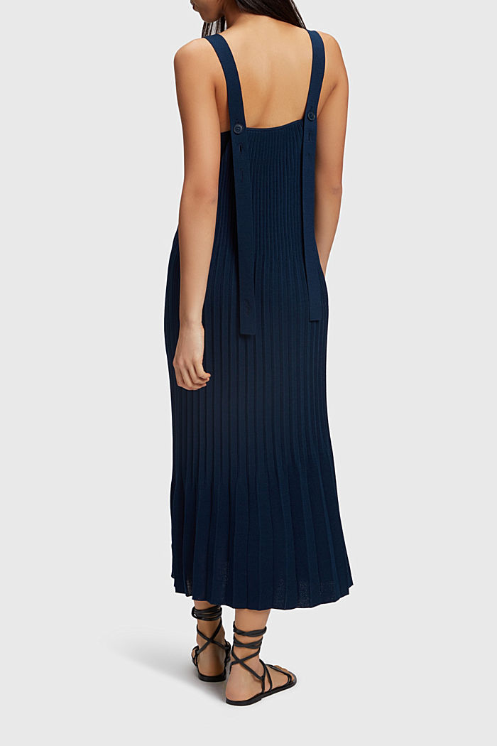 Pleated strap dress, NAVY, detail-asia image number 3