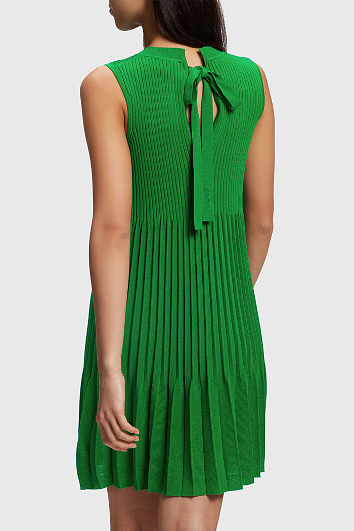 Pretty Pleats Sleeveless Dress, GREEN, detail image number 1