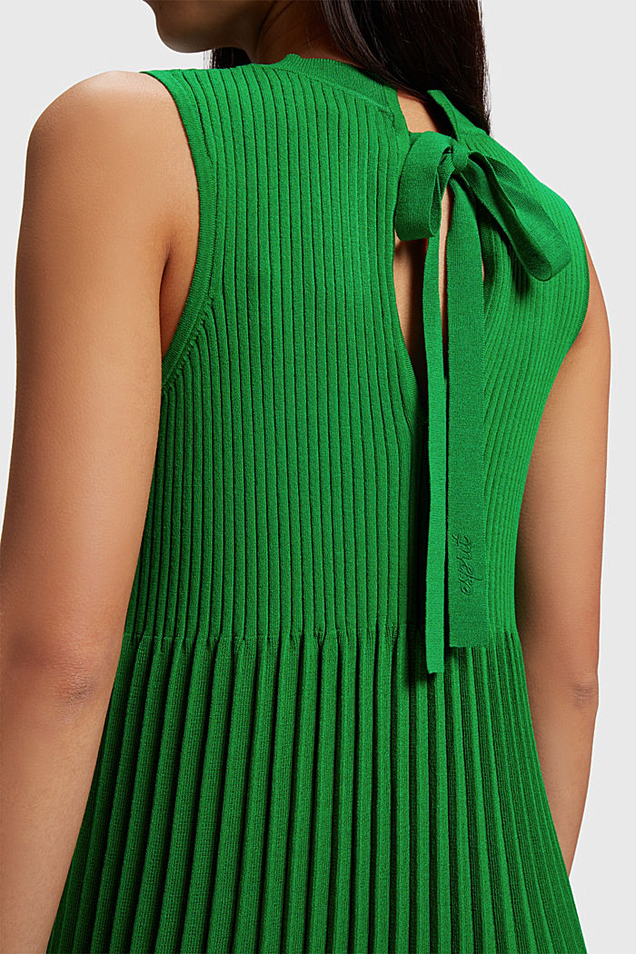 Pretty Pleats Sleeveless Dress, GREEN, detail image number 3