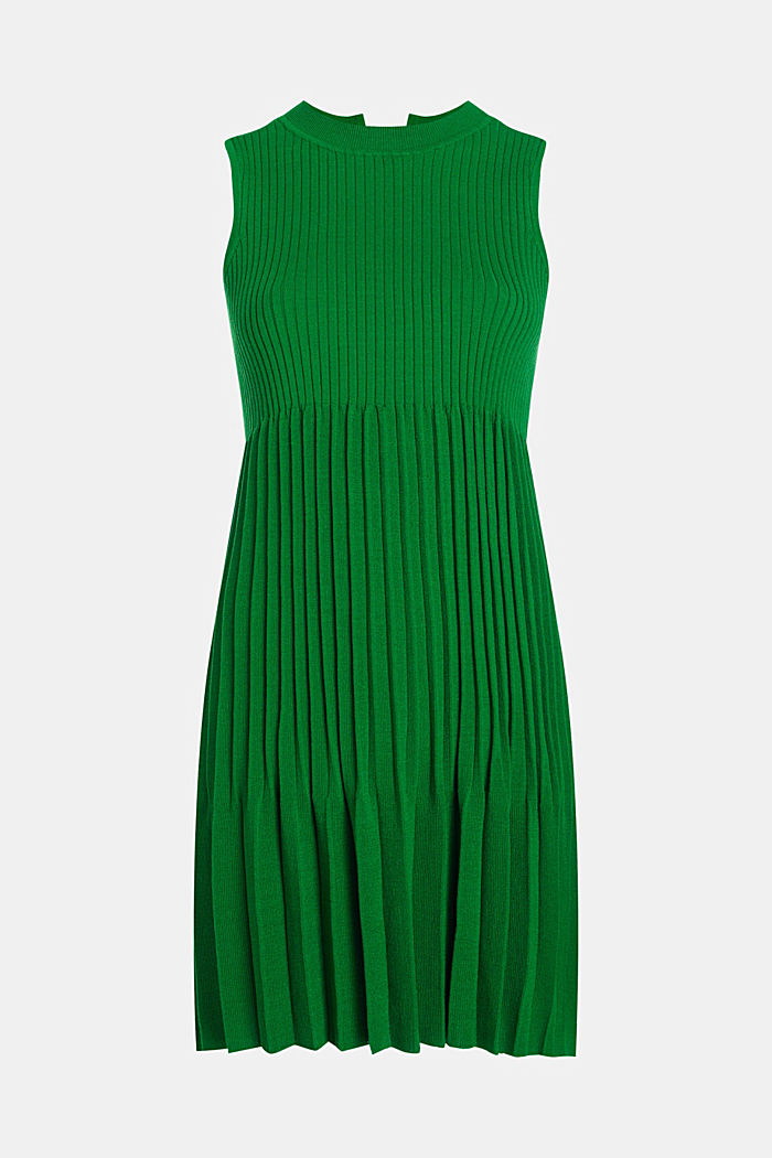 SLEEVELESS CREW GRADIENT PLEAT DRESS, GREEN, detail-asia image number 4