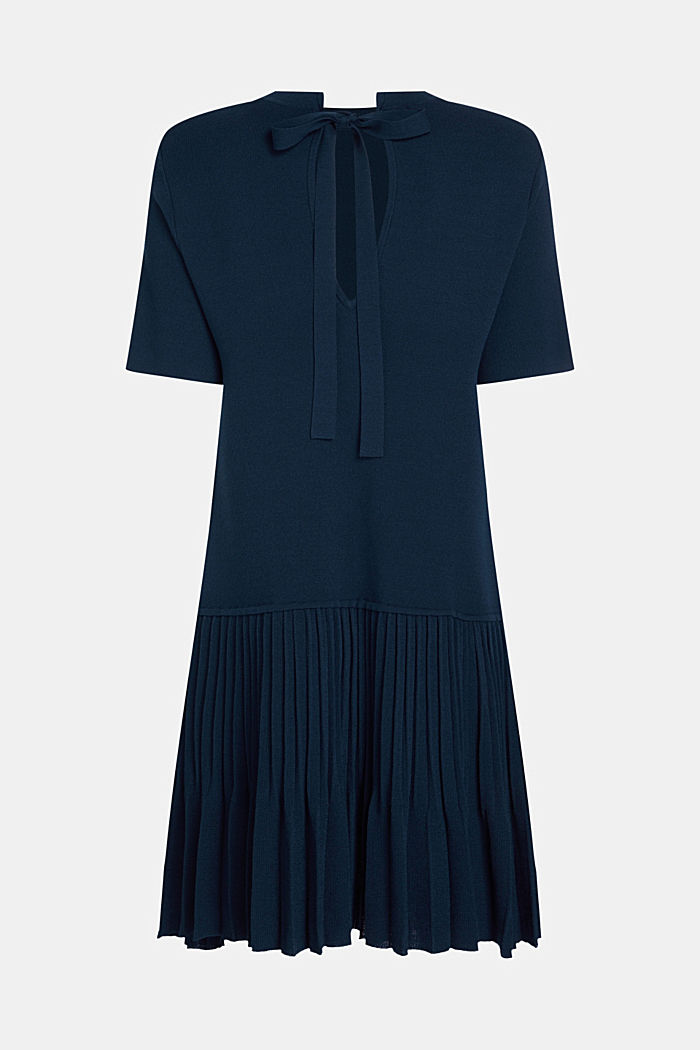 Pretty Pleats 皺褶下擺連身裙, NAVY, detail image number 7