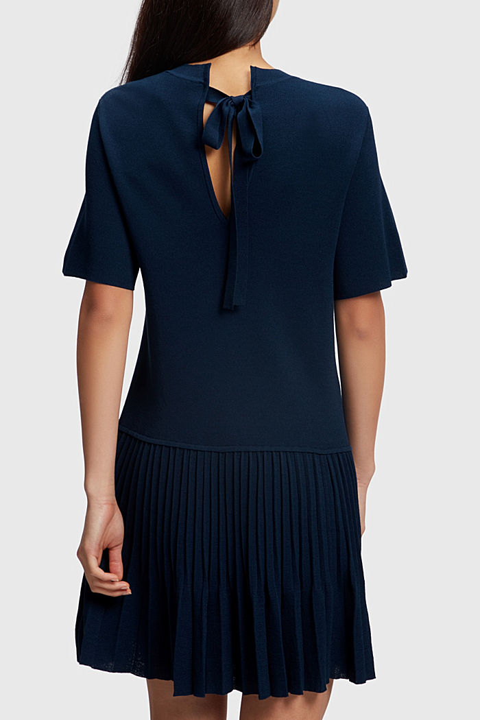Pleated peplum dress, NAVY, detail-asia image number 1