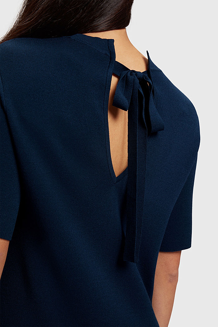 Pleated peplum dress, NAVY, detail-asia image number 5