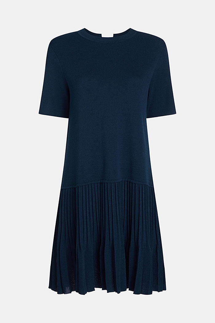 Pleated peplum dress, NAVY, detail-asia image number 6