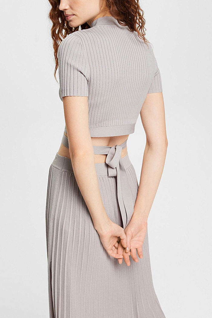 Pleated top, MEDIUM GREY, detail-asia image number 3