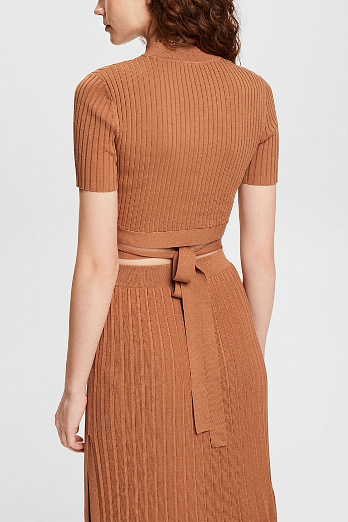 Pleated top, BROWN, detail-asia image number 3