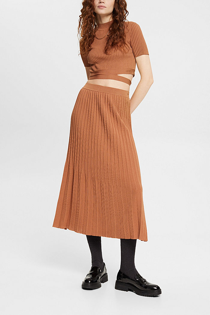 Pleated top, BROWN, detail-asia image number 4