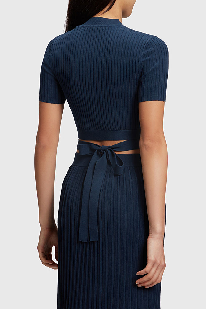 Pleated top, NAVY, detail-asia image number 1